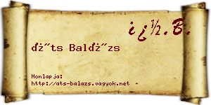 Áts Balázs névjegykártya