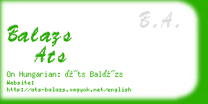 balazs ats business card